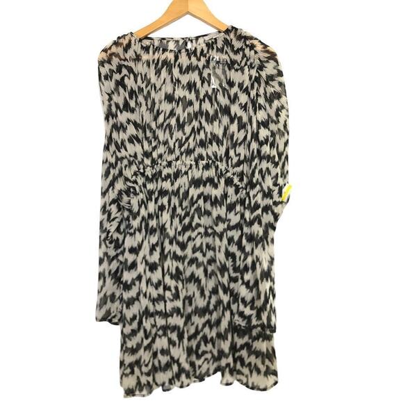 Topshop Gathered Channel Dress Waisted Printed Mini Mono NWT 4 - Picture 4 of 8